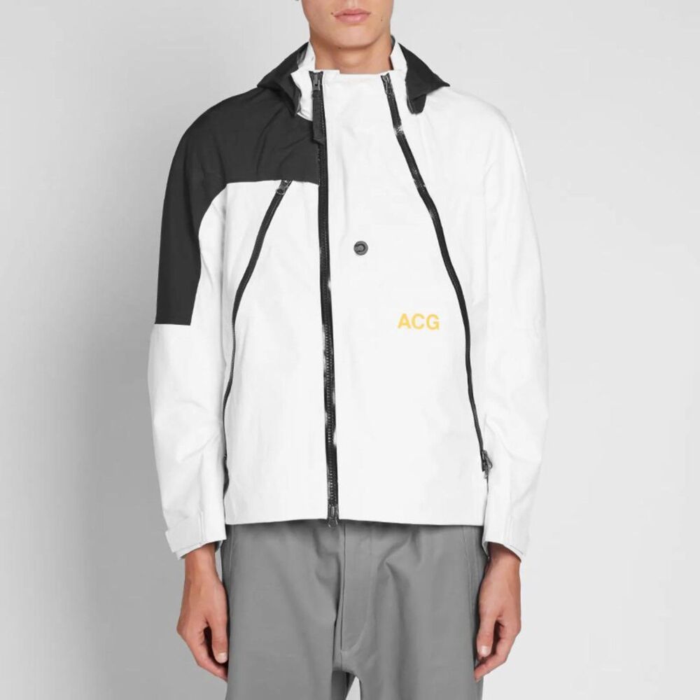 Nike ACG Errolson Hugh Gore-Tex Deploy White Black Jacket Men's Size Large